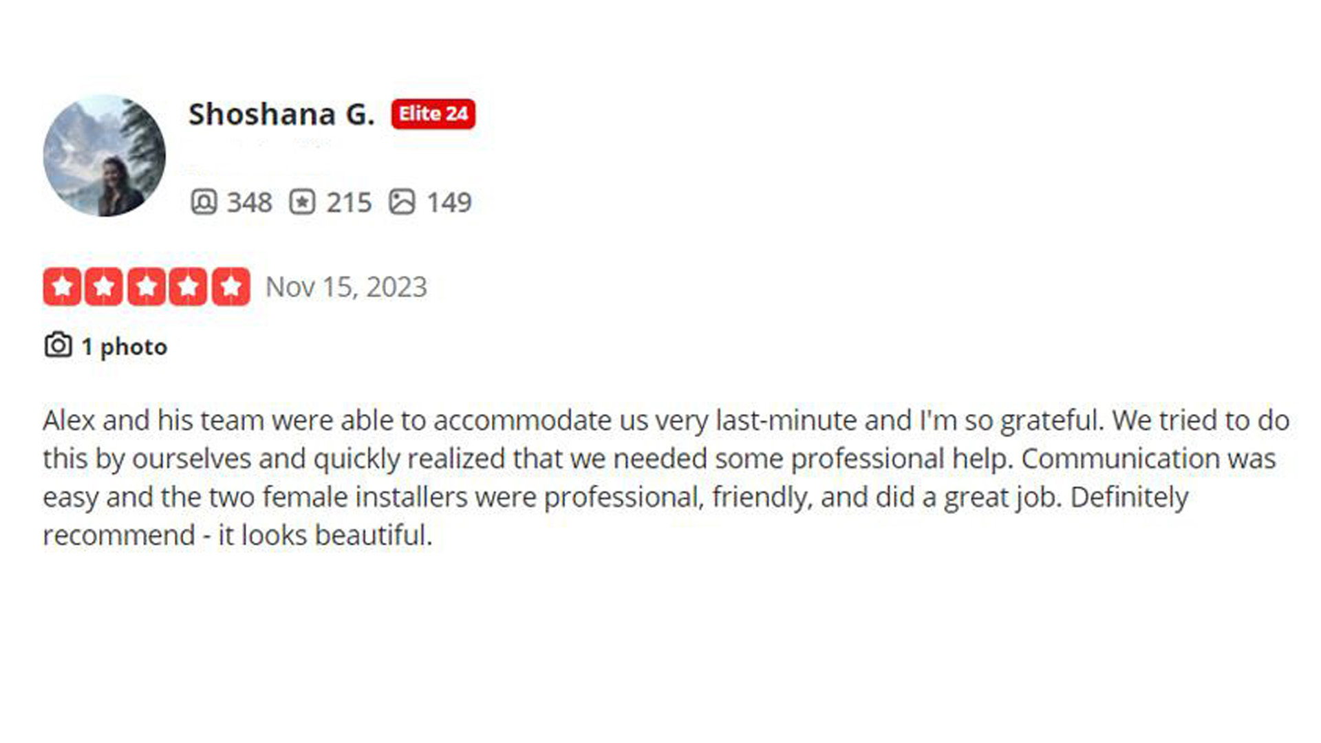Customer review
